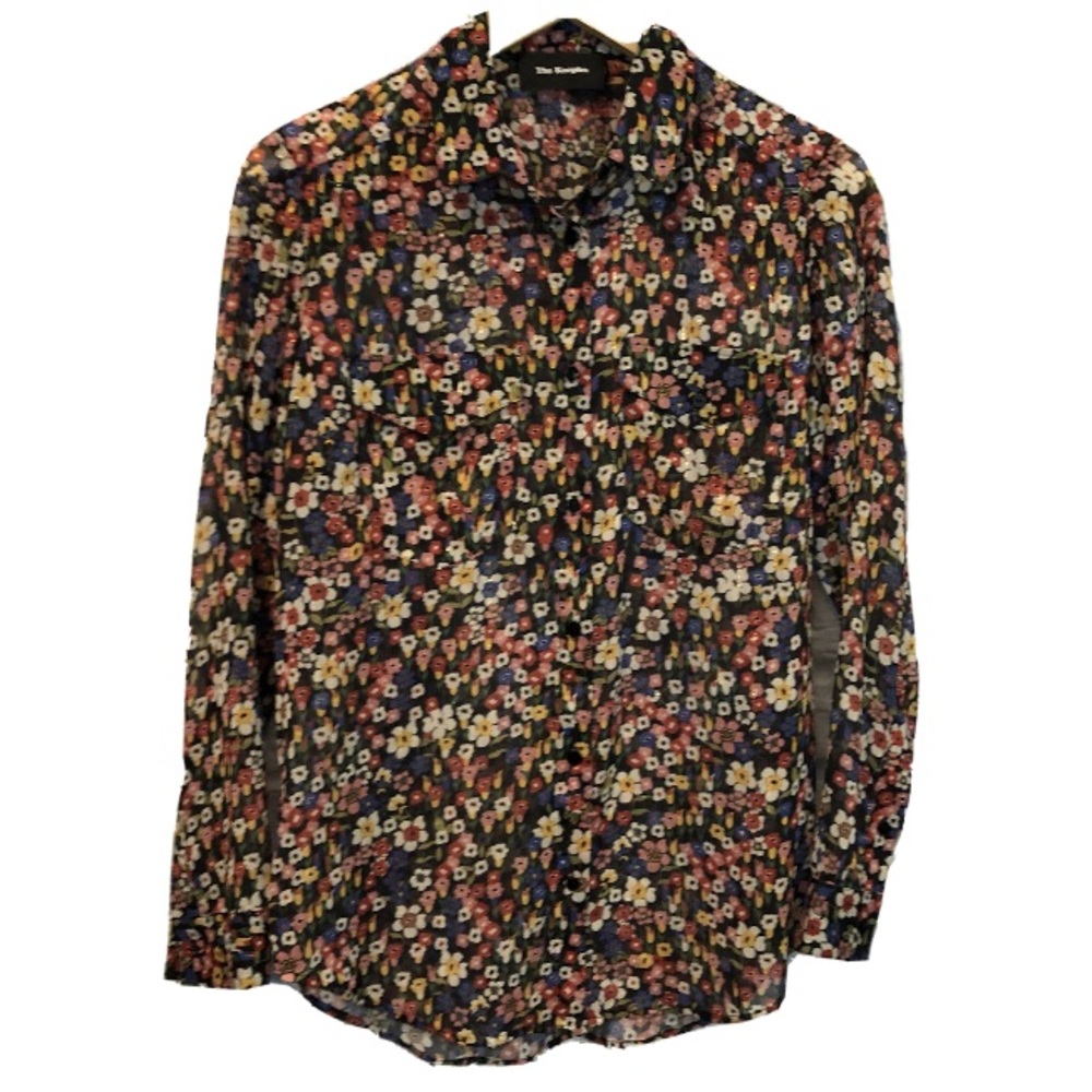 The Kooples XXS Floral Metallic Button Up Blouse - Picture 1 of 13